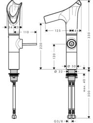 ��������� Axor Starck V 12114000 ��� �����������, �������, ��������/����