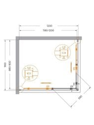 Душевой уголок CEZARES RELAX (900х1200х2000) RELAX-304-AH-2-120/90-C-CR стекло прозрачное/хром