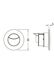 Клавиша смыва TECE Flushpoint 95х95 двойной смыв, круглая, хром матовый 9240983