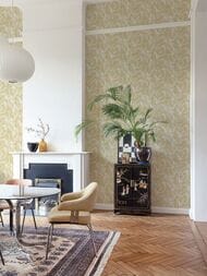 Обои виниловые на флизелине Grandeco Maison MN 2010 (0,53х10,05) листья, бежевые (рул.)