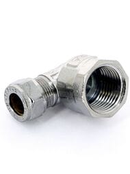 Уголок Tiemme для медной трубы, 10х1/2"В обжим, хром,   1130052 (1105C001004CZ)