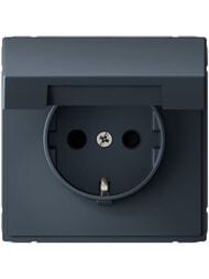 Розетка Systeme Electric ARTGALLERY с заземлением, шторка, крышка, 16А, IP20, грифель, GAL000746