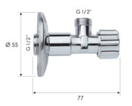 Запорный вентиль 1/2*1/2" Remer 1171212, хром