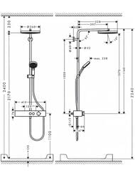 Душевая система Hansgrohe Pulsify Showerpipe 260 1jet с термостатом черный матовый 24220670 — изображение 2