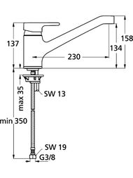 ��������� ��� ����� Ideal Standard Active B8079AA �������������, ���������� ����� 230��, ����: ����