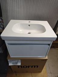 Уценка! Тумба с раковиной Duravit Ketho 650х485x465 подвесная, белый глянцевый KT006202222 - уценка. — изображение 2