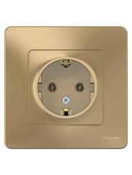 Розетка Systeme Electric BLANCA скрыт.устан. с заземл. без шторок, 16А, 250В, титан BLNRS001014