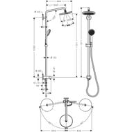 ������� ����� Hansgrohe Croma 220 Showerpipe Reno ���������� ��������� 400 �� 27224000