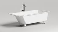 Ванна встраиваемая Salini Cascata 1806х802х600 прямоуг. чаша,регулируемые ножки,белый мат. 104213M