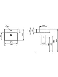 Умывальник Ideal Standard Lux STRADA 500х420х130 подвесной/накладной K077701