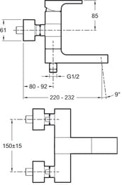 ��������� Jacob Delafon STRAYT ��� �����/����, ������������� E45370-CP