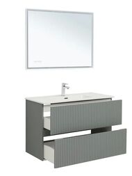 Тумба для раковины Aquanet Джейн 100 (1000х455х637) подвесная, 2 ящика, цвет: мисти грин 335436