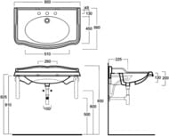 Раковина Simas ARCADE (900х560х200) с 3 отверстиями под смеситель AR864bi*3