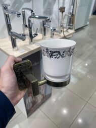 Уценка! Стакан с настенным держателем ART&MAX Gotico цвет: бронза AM-E-4868AQ - уценка. — изображение 2