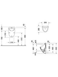 Писсуар DURAVIT DARLING NEW 305х285х500 вытяжка, крепление 0823360000
