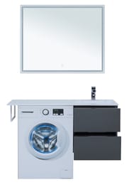 Тумба с раковиной Aquanet Алвита 120 R (1200х526х480) правая, подвесная, 2 ящ, серый антрацит 243776