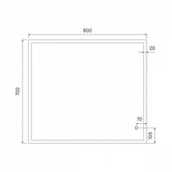 Зеркало IDDIS Brick (800х700) с подсветкой, диммером, подогревом и сенсором BRI8000i98