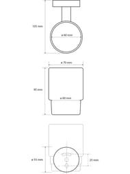Стакан для зубных щеток Bemeta White 104110014 настенный, цвет: белый
