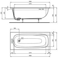 ����� ��������� Ideal Standard i life 1600�700�450 �������������, ��� �����, ����� T475801