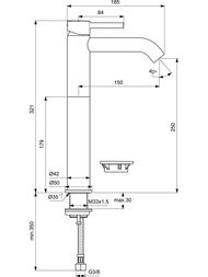 Смеситель для умывальника Ideal Standard CERALINE высокий, без донного клапана BC269AA