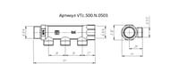 Коллектор VALTEC 3/4" на 3 выхода 1/2"Н магистральный без кранов, никель VTc.500.N.0503 — изображение 2