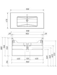 ����� ��� �������� Caprigo MODO-Terza 100 960�541�458 ���������, 2 �����, ����� 35615-SF028
