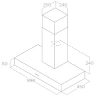 Вытяжка ELICA Spot NG H6 IX/A/90 LED, 900х450 мм, 700 м3/ч, 140 Вт, нерж.сталь 55916389A