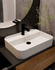 Смеситель для раковины AQUAme Parma однозахватный, черный мат. AQM6610MB