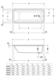 ����� ��������� Duravit No.1  ������������, 1800�800��, ����� 700491000000000