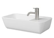 Умывальник Burgbad Sys30 510х275х130 накладной, левый, иск. камень, с д/кл., белый MWAZ051LC0001
