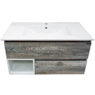 Тумба COMFORTY Турин-90М (910х520х465) подвесная, с раковиной, дуб бежевый матовый 00-00013940