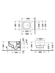 Унитаз подвесной DURAVIT BALCOON 540х370х360 безободковый, терра матовая 290609AM00 — изображение 3