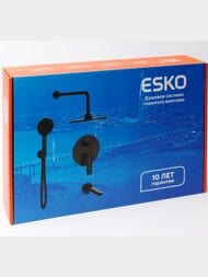 Душевая система ESKO скрытого монтажа с переключателем на 3 потребителя, арт.  SET7in1LGGM