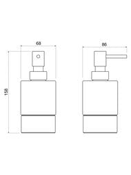 Дозатор для жидкого мыла Aquatek Лира AQ4429MB настольный, стекло матовое, латунь, черный матовый
