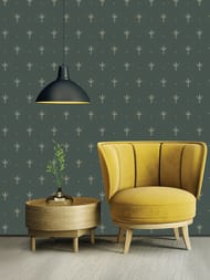 Обои виниловые на флизелине Zambaiti Satin Flowers IV (0,53х10,05) черный  Z66851 (рул.)