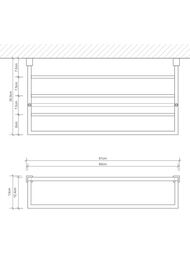 Полотенцедержатель-полка Decor Walther CO KHT ширина 610 мм, цвет: хром 0561300