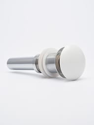 Донный клапан AQUAme Click-Clack, без перелива, керамическая накладка, белый мат. AQM7002-0MW
