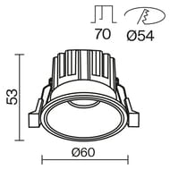 ������������ ���������� Maytoni Round (�����) DL058-7W3K-BS, 3000K, 7��, 50�, IP20, ������