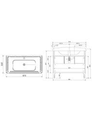 Тумба под раковину Caprigo Борго 100 (1015х963х500) напольная, отделка bianco-grigio 33414-B177