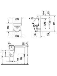 Писсуар Duravit No.1 305х290мм, с креплением, белый 2819300000