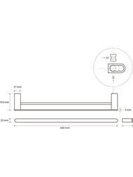Полотенцедержатель Bemeta Galla 108104050 600 мм, двойной, медное золото/черный матовый