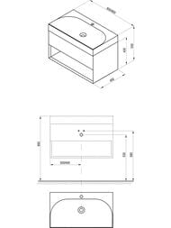 Тумба под умывальник RAVAK SD Lite 600 (600х450х430) белый глянец X000001855 — миниатюра 4