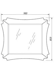 Зеркало Caprigo Бурже 80-100 980х859х19.5 bianco antico 11031-011