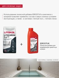 Затирка цементная LITOKOL LITOCHROM 1-6 EVO с противогрибков.свойствами, LE.140 мокрый асфальт, меш.2 кг
