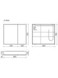Зеркальный шкаф SANCOS Evoke 800х136х700 подсветка, розетка,USB,Type-C, бесконтактное управл. SC808