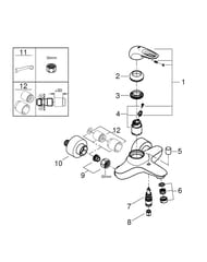 Уценка! Смеситель Grohe EuroStyle 33591LS3 для ванны, однорычажный, настенный, белый - уценка. — миниатюра 8