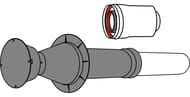Дымоход коаксиальный для котла D80/125 - 1000мм, черн.оголов, через крышу, AL/PPS, компл арт3318080