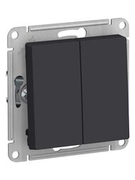 Переключатель Systeme Electric ATLASDESIGN 2-клавишный схема 6 10АХ механизм карбон ATN001065