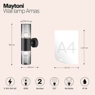 Настенный светильник Maytoni Amas (Эмас) O432WL-02GF, E27x2 IP 54, графит