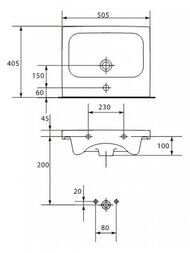 �������� Cersanit COLOUR 50 505�405�150 � 1 ���������� ��� ���������, ����� S-UM-COL50/1-w